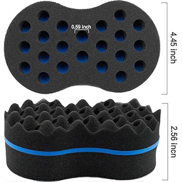 MTWIST Hair Sponge Brush Two Sides Dread Dreading Wave ing Foam Afro Barber Curl Sponge for Women and Men Boy Girl Small and Big Holes 1 Pcs - Image 5